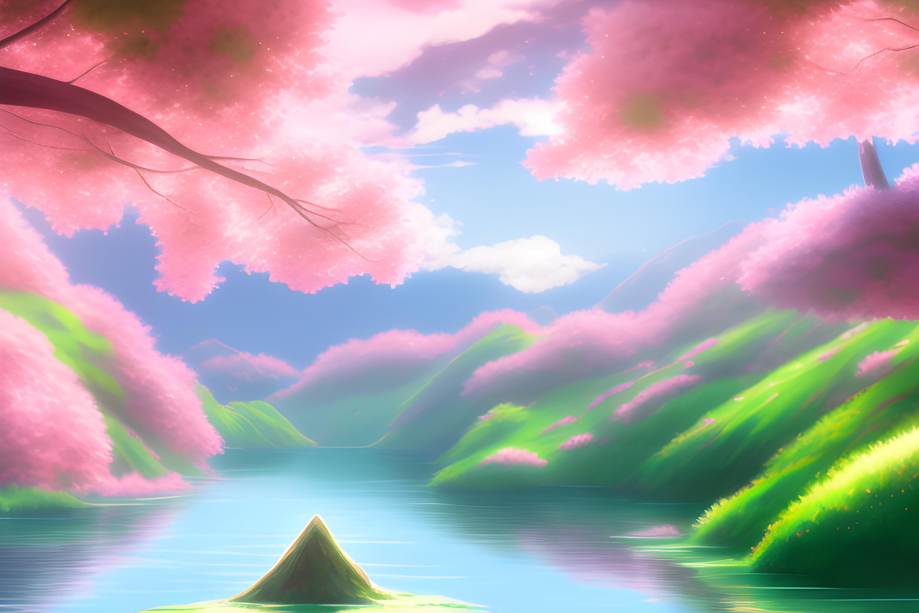 Beautiful Serenade Anime Girl Amidst The Enchanting Sakura Trees